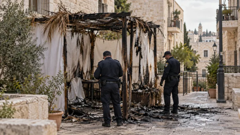 שוטרי מחוז ירושלים עצרו תושב העיר העתיקה בחשד שהצית סוכה באגריפס ממניע גזעני